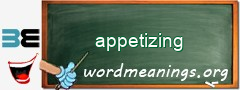 WordMeaning blackboard for appetizing